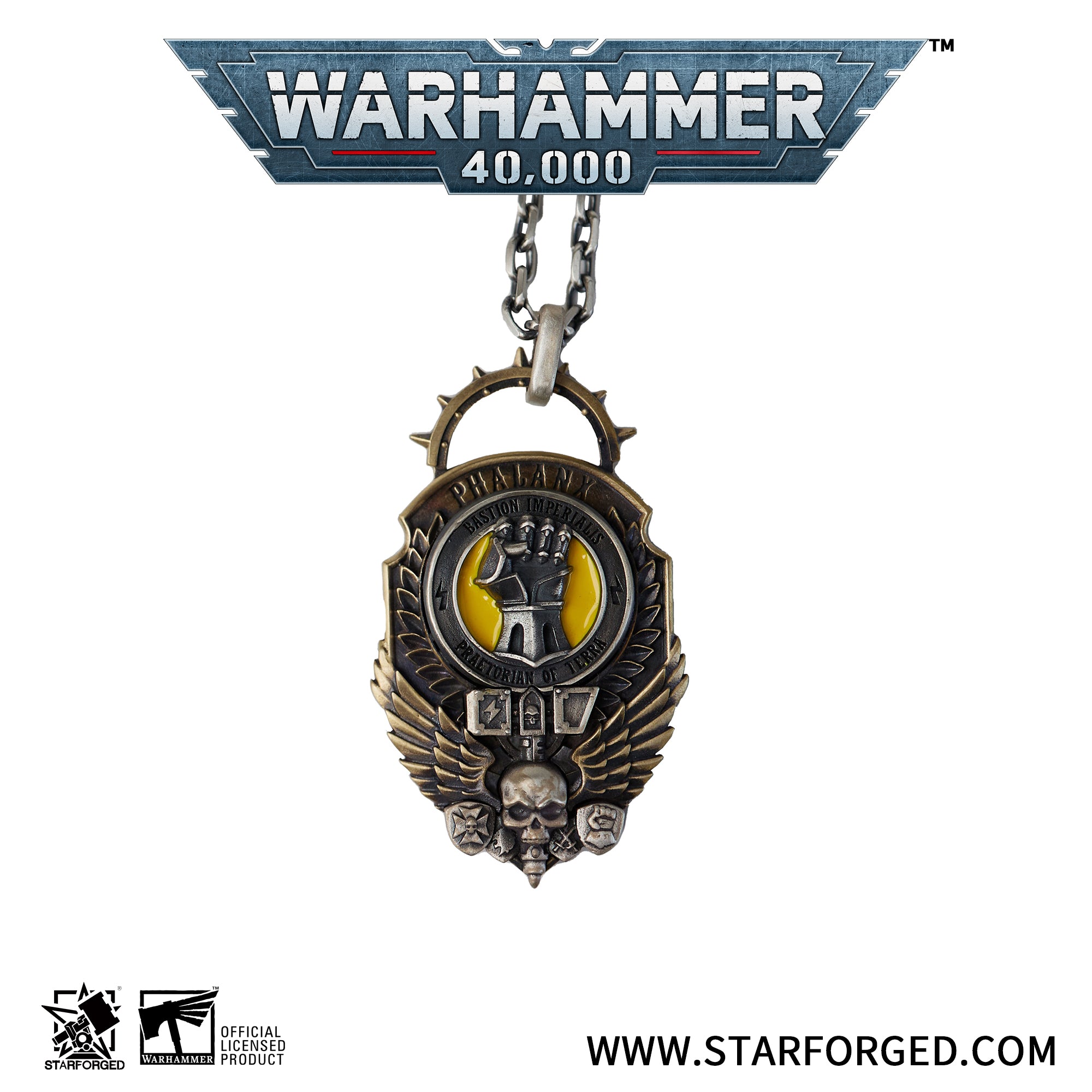 Warhammer 40K Imperial Fists Hammer of Phalanx Pendant Rogal Dorn Necklace Starforged